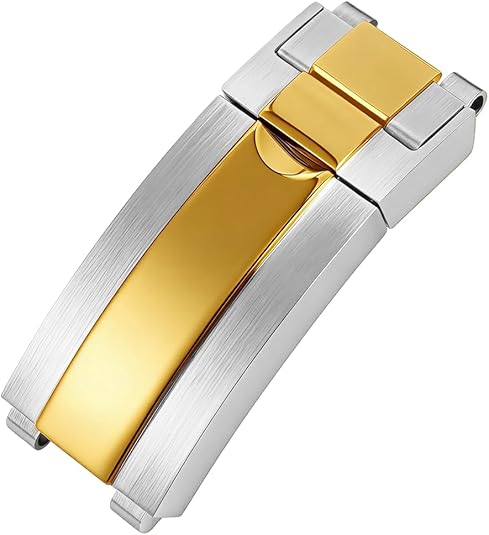 Glide-Lock Buckle Clasp Band Replacement For Rolex Datejust Submariner Gmt Strap Bright room gold Adjustable 16mm