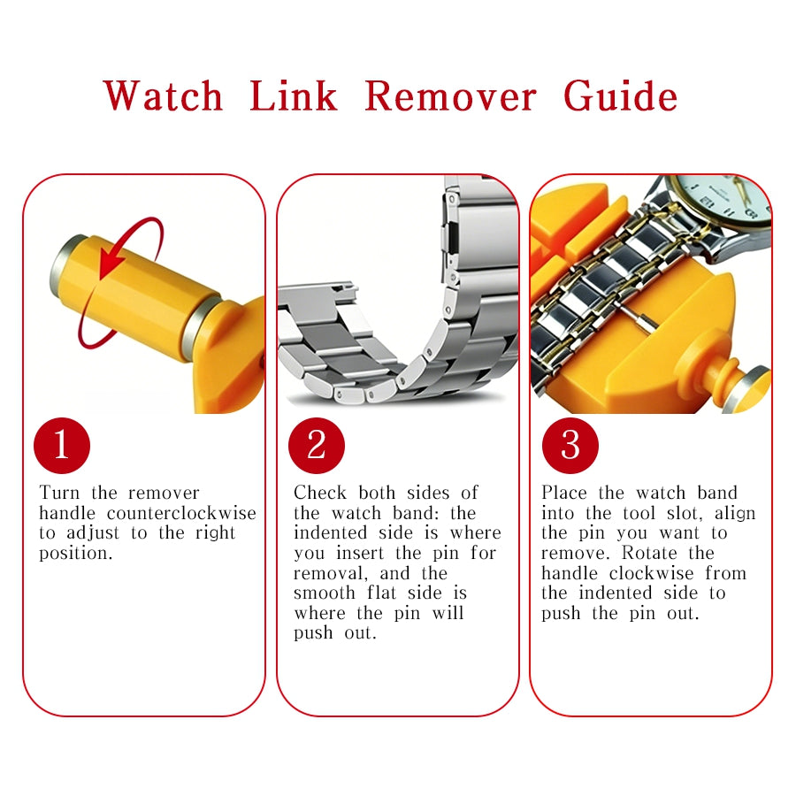 Watch Band Link Remover Tool – Stainless Steel Pin Pusher for Metal Bracelet Adjustment & Watch Strap Repair