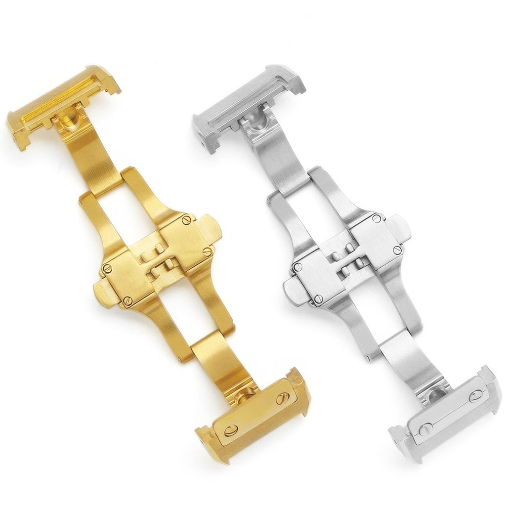 Buckle Clasp Band Replacement For Santos Leather Deployment Stainless Steel 18/21mm