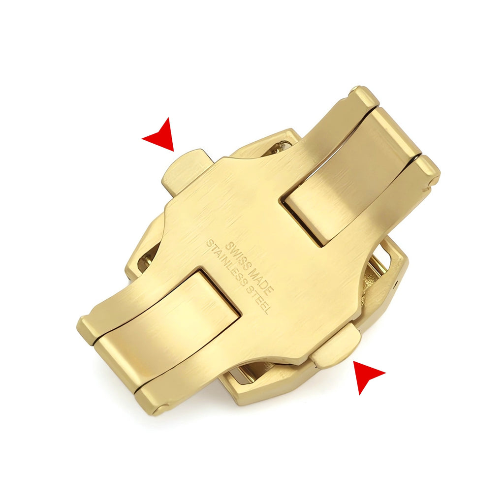 Buckle Clasp Band Replacement For Santos Leather Deployment Stainless Steel 18/21mm