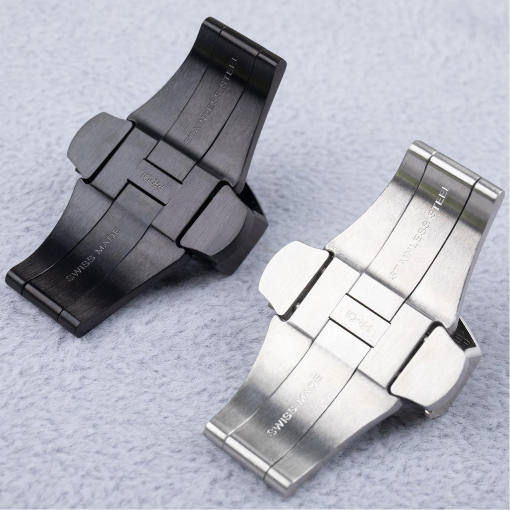 Clasp Buckle Band Replacement For Panerai Marina 44mm Leather Strap Deployment Strap Stainless Steel 22mm