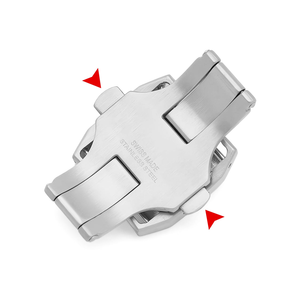 Buckle Clasp Band Replacement For Santos Leather Deployment Stainless Steel 18/21mm