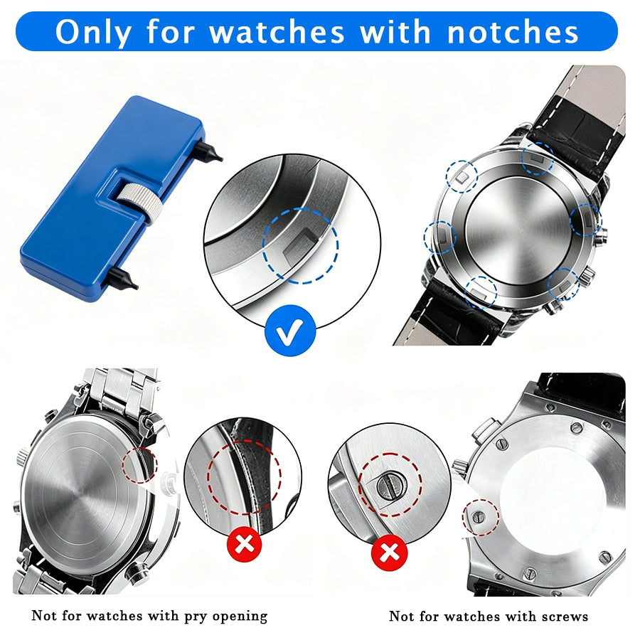 Heavy Duty Watch Back Opener Tool 55mm – Adjustable Metal Case Remover Wrench for Rolex Omega Compatible Watches