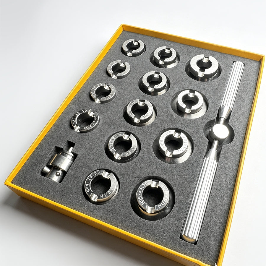 Watch Case Back Opener Wrench Set with 13 Sizes (18.5-36.5mm) – Stainless Steel Screw Back Remover Tool for Rolex Tudor Compatible Watches
